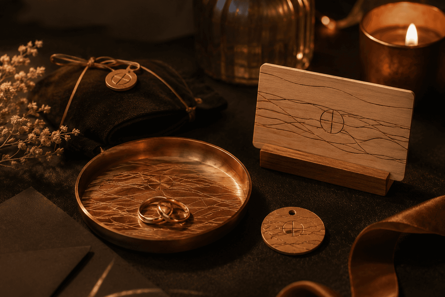 Concept image of an elegant symbolic ceremony detail in warm, intimate light.